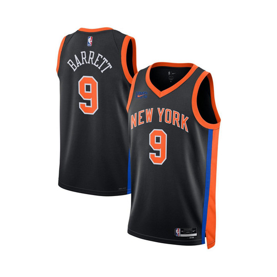 Men's and Women's RJ Barrett Black New York Knicks 2022/23 City Edition Swingman Jersey