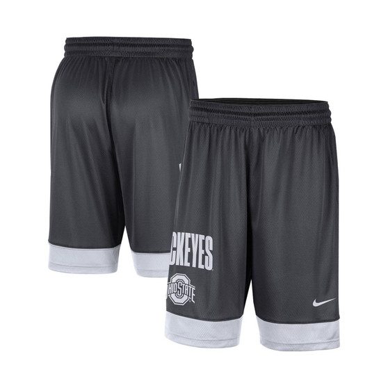 Men's Charcoal, White Ohio State Buckeyes Fast Break Shorts
