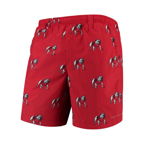 Men's Red Georgia Bulldogs PFG Backcast II 8" Omni-Shade Team Hybrid Shorts