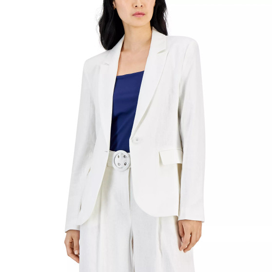 Women's Button-Front Linen Blazer, Created for Macy's