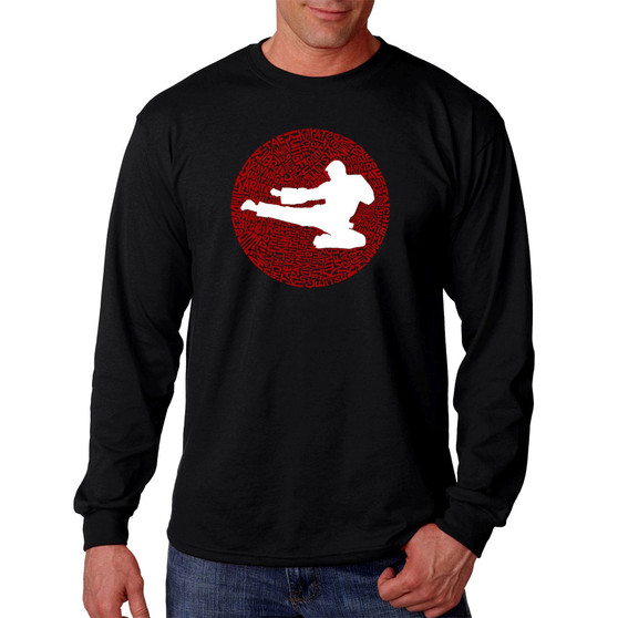 Men's Types of Martial Arts Word Art Long Sleeve T-shirt