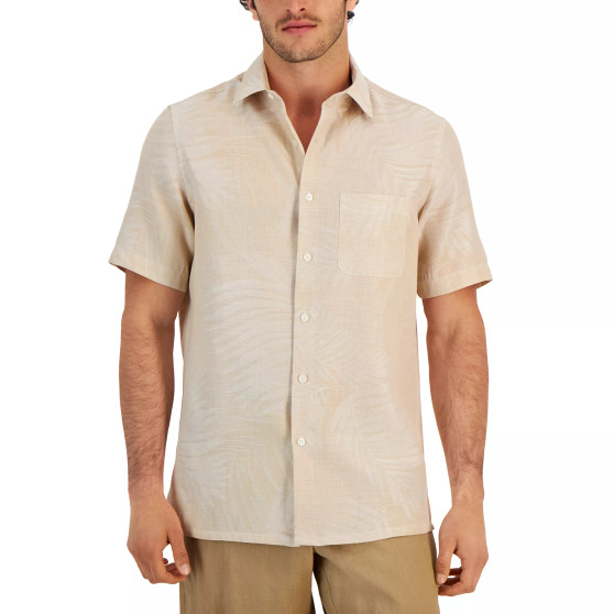 Men's Elevated Palm Jacquard Shirt, Created for Macy's