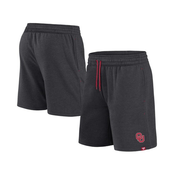Men's Branded Heather Charcoal Oklahoma Sooners Primary Logo Shorts