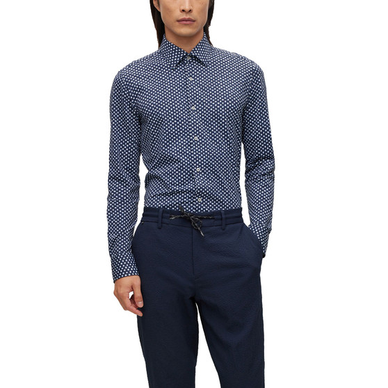 Men's Printed Performance-Stretch Jersey Slim-Fit Shirt