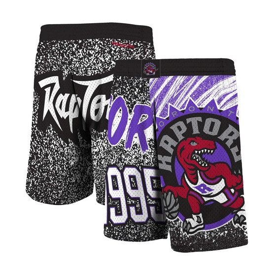 Men's Black Toronto Raptors Hardwood Classics Jumbotron Sublimated Shorts