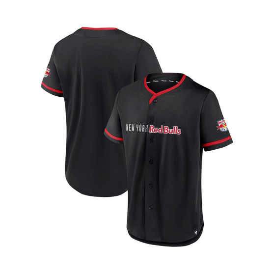 Men's Black, Red New York Red Bulls Ultimate Player Baseball Jersey