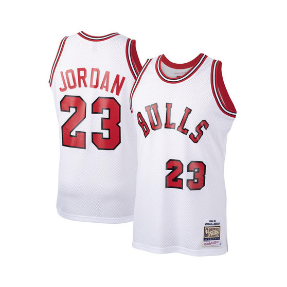 Men's Michael Jordan White Chicago Bulls 1984-85 Hardwood Classics Rookie Authentic Jersey
