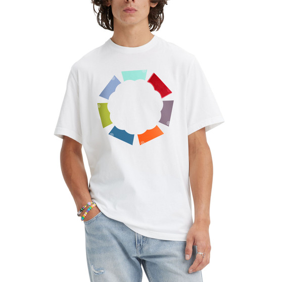 Men's Relaxed Fit Circular Logo Graphic Short-Sleeve T-Shirt