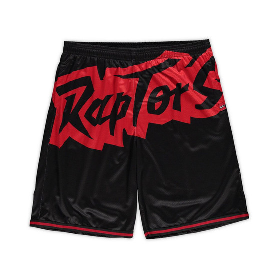 Men's Black Toronto Raptors Big and Tall Hardwood Classics Big Face 2.0 Shorts