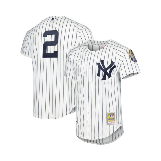 Men's Derek Jeter White New York Yankees Cooperstown Collection Authentic Jersey