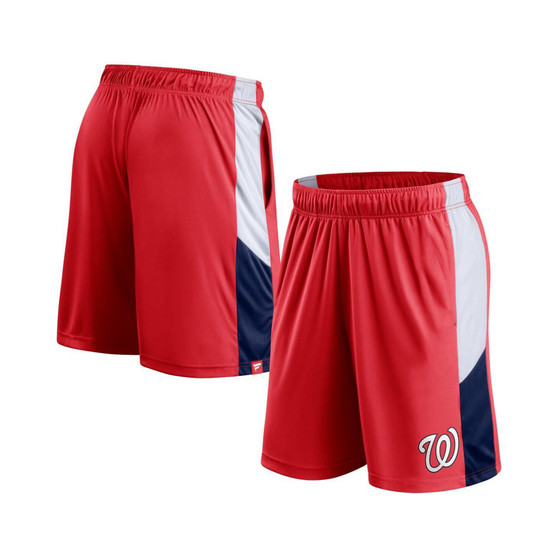 Men's Branded Red Washington Nationals Champion Rush Color Block Shorts