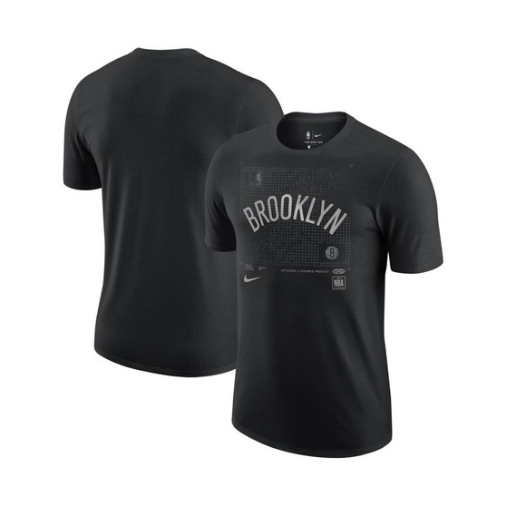 Men's Black Brooklyn Nets Courtside Chrome T-shirt