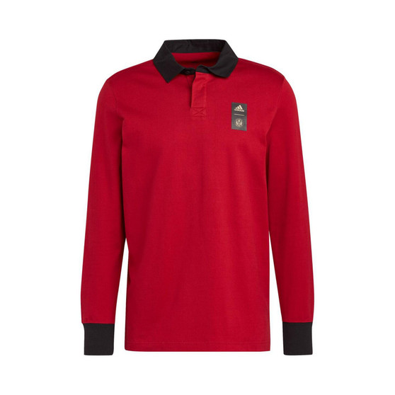 Men's 2023 Player Red Atlanta United FC Travel Long Sleeve Polo Shirt