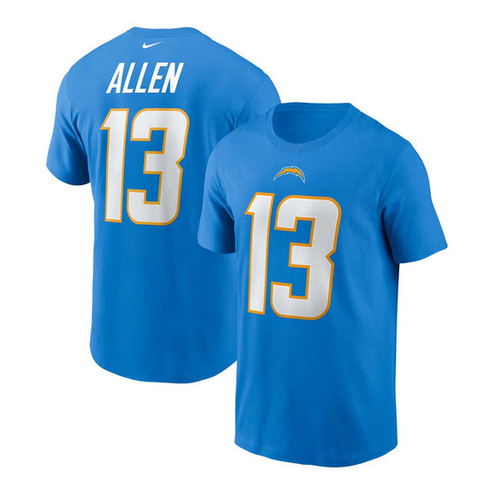 Men's Keenan Allen Powder Blue Los Angeles Chargers Name and Number T-shirt