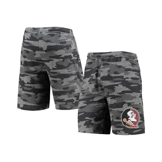 Men's Charcoal and Gray Florida State Seminoles Camo Backup Terry Jam Lounge Shorts