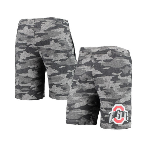 Men's Charcoal and Gray Ohio State Buckeyes Camo Backup Terry Jam Lounge Shorts