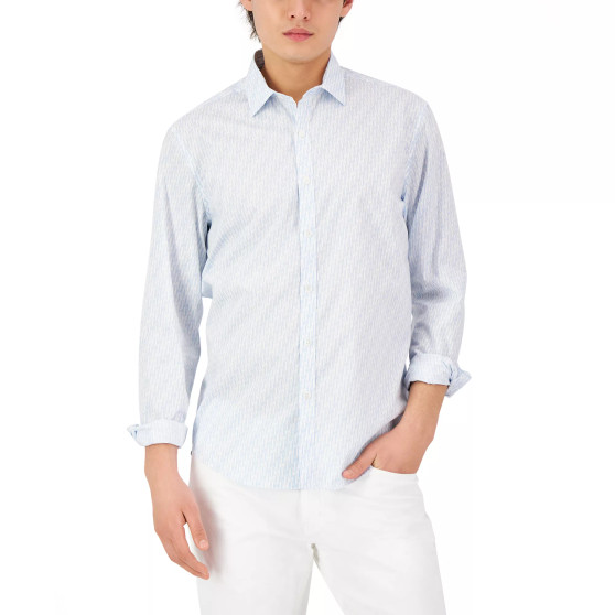 Men's Mode Geometric Print Long-Sleeve Shirt, Created for Macy's