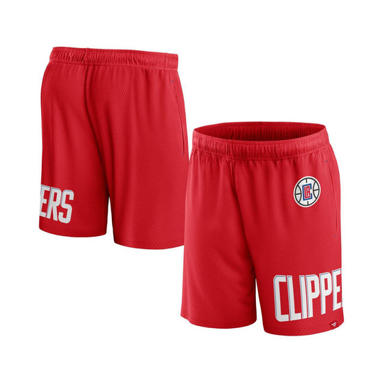 Men's Branded Red LA Clippers Free Throw Mesh Shorts