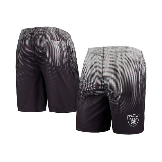 Men's Black and Silver Las Vegas Raiders Pixel Gradient Training Shorts