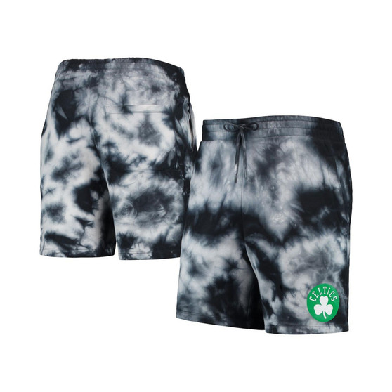 Men's Black Boston Celtics Fleece Tie-Dye Shorts