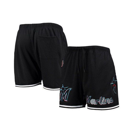 Men's Black Miami Marlins Logo Mesh Shorts