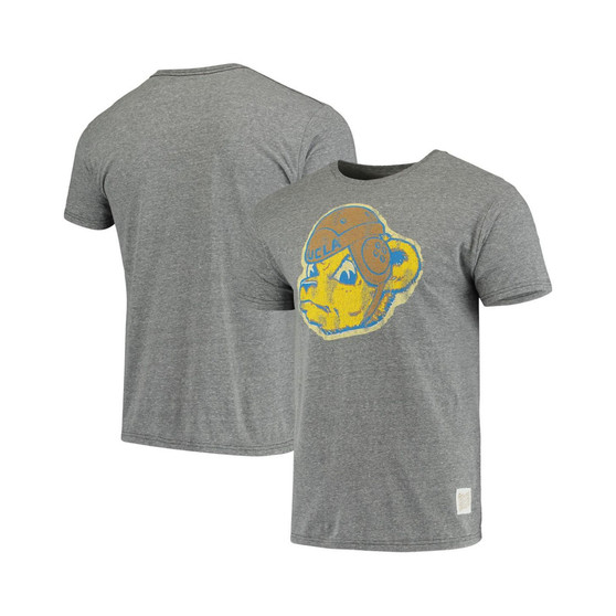 Men's Heathered Gray UCLA Bruins Vintage-Inspired Logo Tri-Blend T-shirt