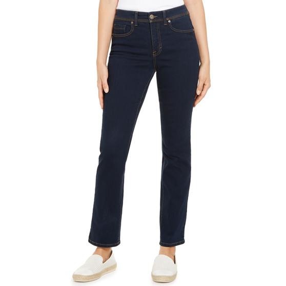 Petite High Rise Natural Straight-Leg Jeans, Created for Macy's