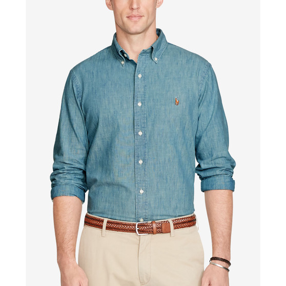 Men's Long Sleeve Classic-Fit Chambray Shirt