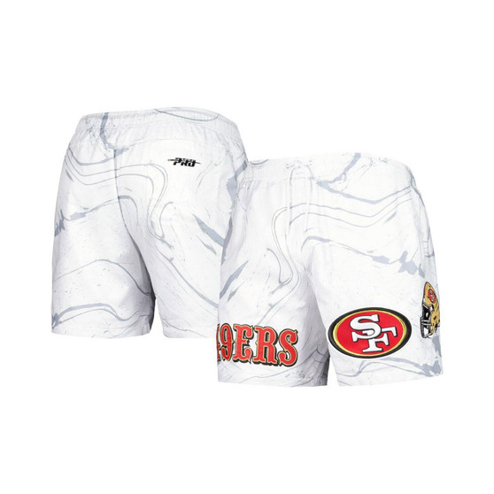 Men's White San Francisco 49ers Allover Marble Print Shorts