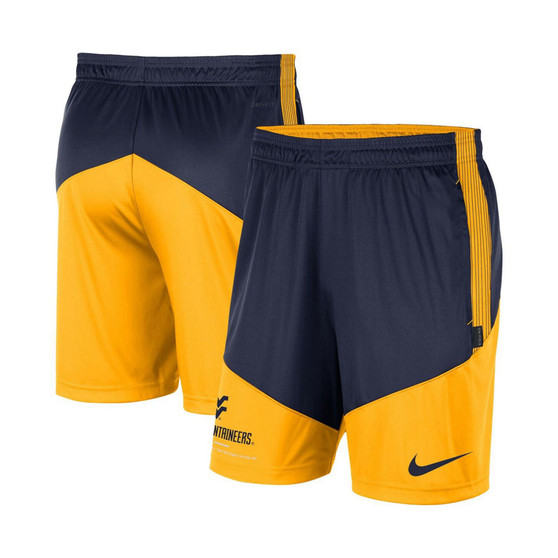 Men's Navy, Gold West Virginia Mountaineers Team Performance Knit Shorts