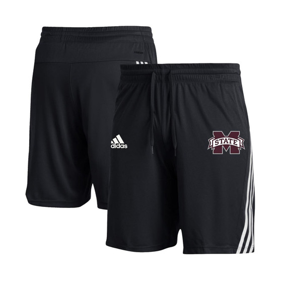 Men's Black Mississippi State Bulldogs AEROREADY Three-Stripe Knit Shorts