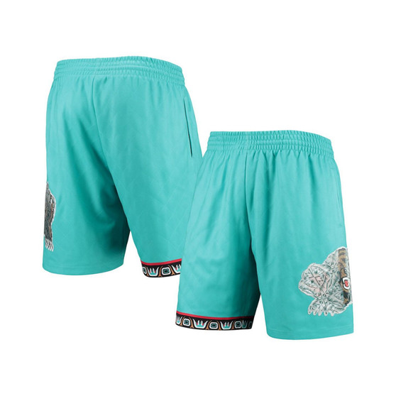 Men's Turquoise Vancouver Grizzlies 1996 Hardwood Classics 75th Anniversary Swingman Shorts