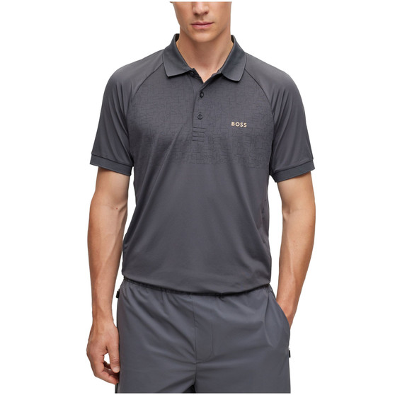 Men's Reflective Pattern Slim-Fit Polo Shirt