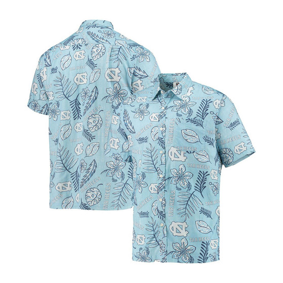 Men's Carolina Blue North Carolina Tar Heels Vintage-Like Floral Button-Up Shirt