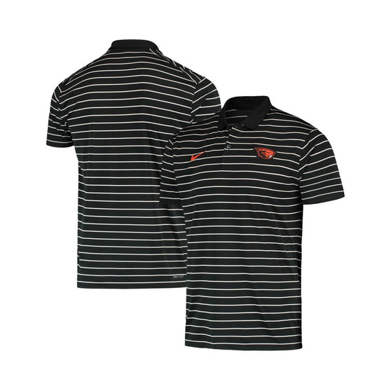 Men's Black Oregon State Beavers Victory Stripe Performance Polo Shirt