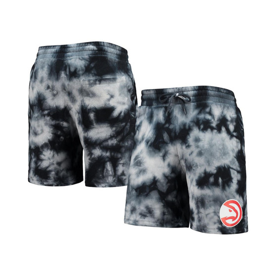 Men's Black Atlanta Hawks Fleece Tie-Dye Shorts