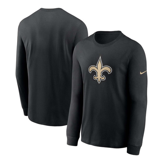 Men's Black New Orleans Saints Primary Logo Long Sleeve T-shirt
