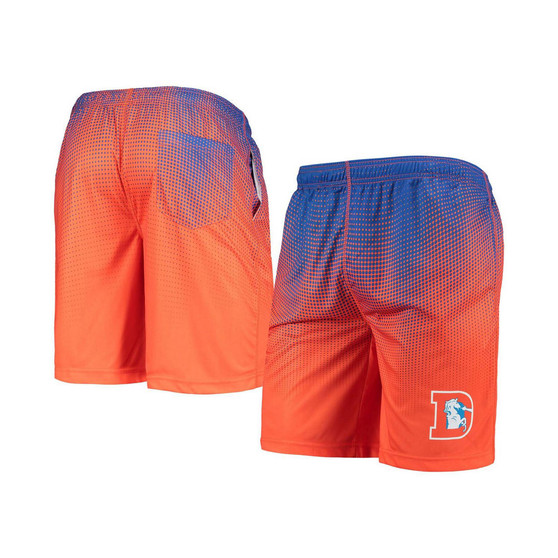 Men's Royal and Orange Denver Broncos Historic Logo Pixel Gradient Training Shorts