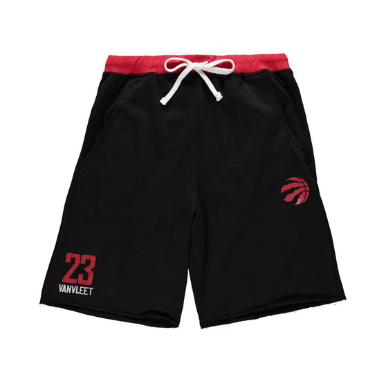 Men's Fred VanVleet Black and Red Toronto Raptors Big and Tall French Terry Name and Number Shorts