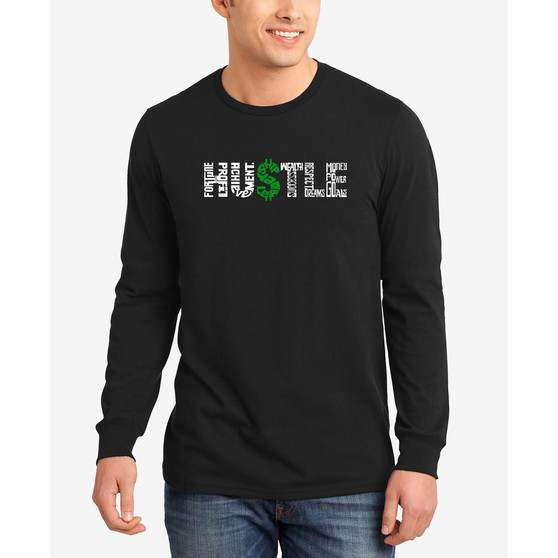 Men's Word Art Long Sleeve Hustle T-shirt