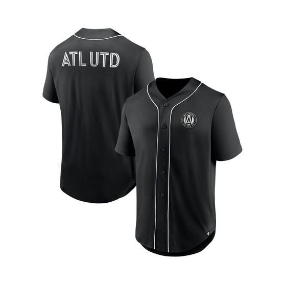 Men's Branded Black Atlanta United FC Third Period Fashion Baseball Button-Up Jersey