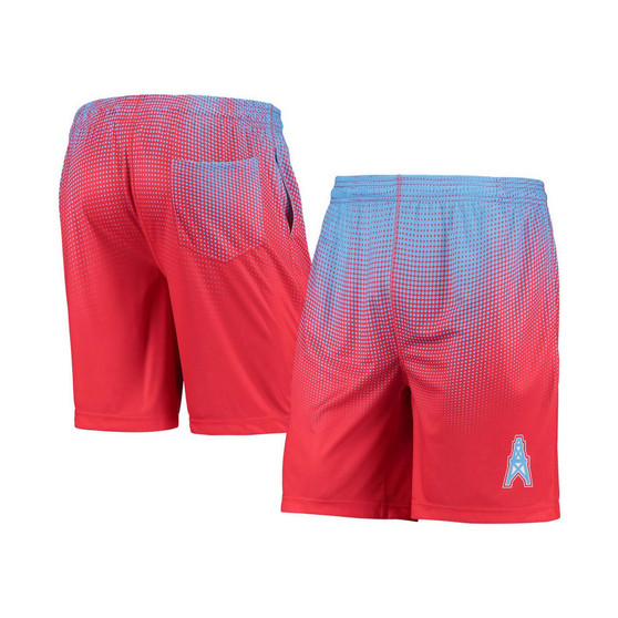 Men's Light Blue and Red Houston Oilers Gridiron Classic Pixel Gradient Training Shorts