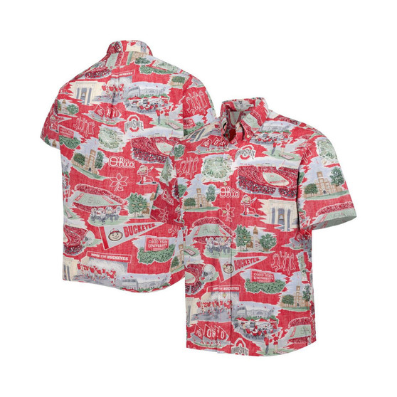 Men's Scarlet Ohio State Buckeyes Scenic Button-Down Shirt