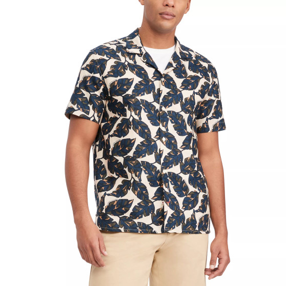 Men's Lou Tropical Print Short Sleeve Button Front Camp Shirt