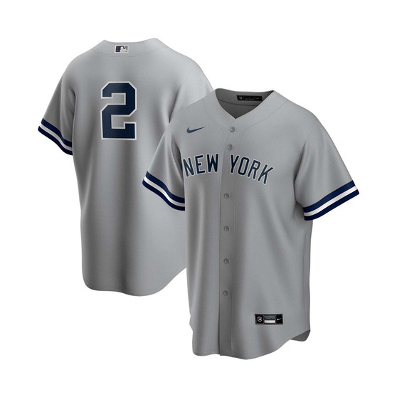 Men's Derek Jeter Gray New York Yankees Road Replica Player Jersey