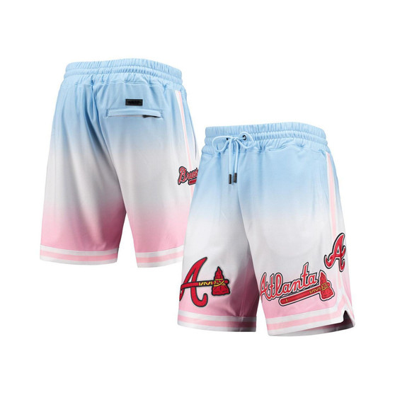 Men's Blue, Pink Atlanta Braves Team Logo Pro Ombre Shorts