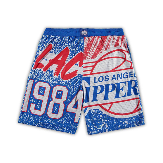 Men's Royal LA Clippers Big and Tall Hardwood Classics Jumbotron Shorts