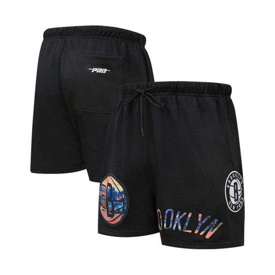 Men's Black Brooklyn Nets City Scape Mesh Shorts