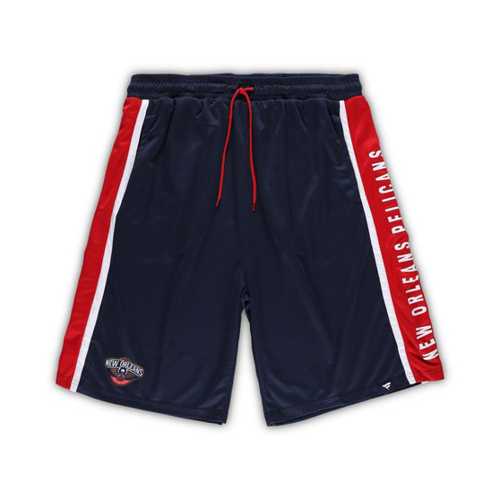 Men's Branded Navy New Orleans Pelicans Big and Tall Referee Iconic Mesh Shorts