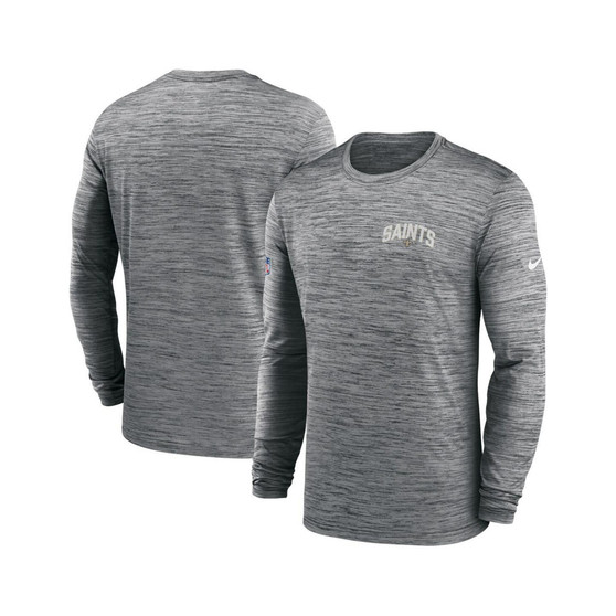 Men's Gray New Orleans Saints Velocity Athletic Stack Performance Long Sleeve T-shirt